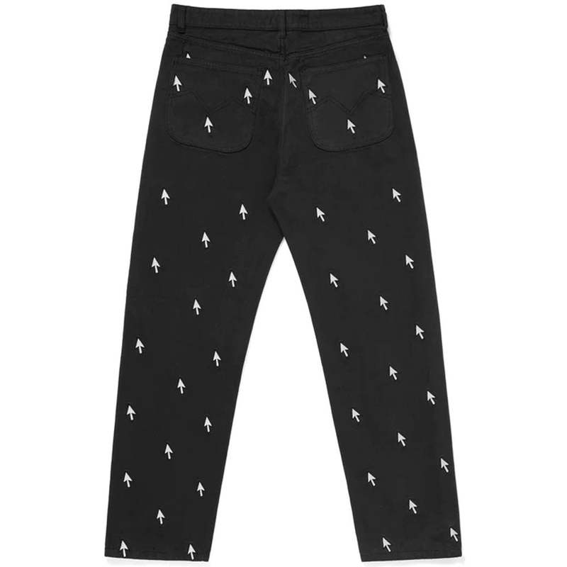 BLACK TAPERED PANTS WITH WHITE CURSOR PRINT β STATEMENT STREETWEAR STYLE π±οΈπ€
