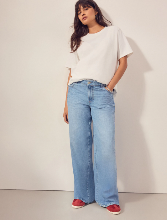 π Light Blue High-Waisted Wide-Leg Jeans π