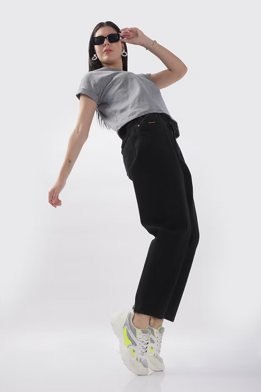 Slouchy Mom Fit Black Jeans for Women 👖