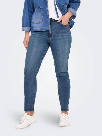 Blue Mid-Waist Skinny Jeans – Sleek & Flattering 👖✨