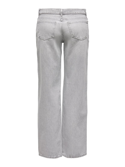 WIDE LEG GRAY COLOR, HIGH RISE JEANS