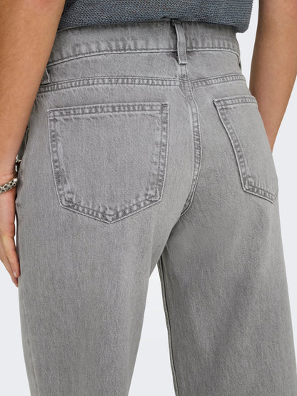 WIDE LEG GRAY COLOR, HIGH RISE JEANS