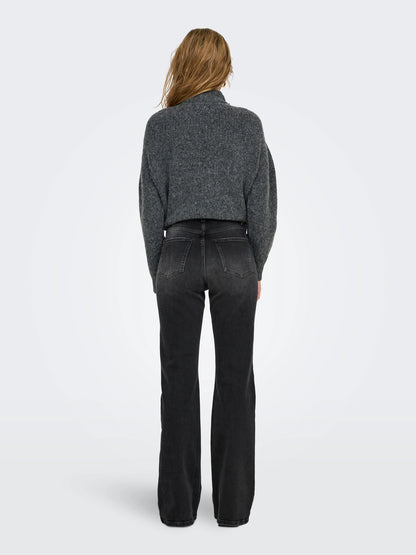 COMFY BOOTCUT,DEISEL BLACK WITH HIGH RISE WAIST.